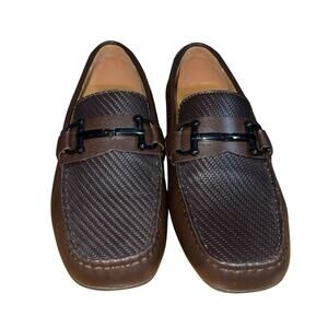 Alfani Men Sz 8.5 Loafers Leather Formal Work Driving Slip-On Moc Toe Horsebit